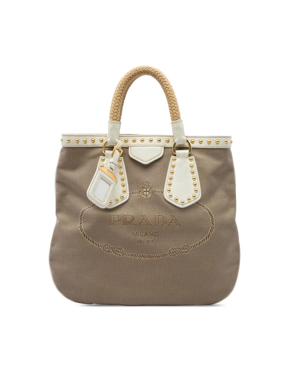 Prada Studded Canvas Canapa Logo Rope #342553P72B